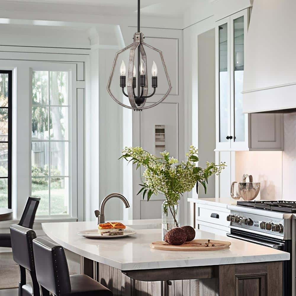Augusta 17" Black and Light Cedar Wood Farmhouse Pendant Light