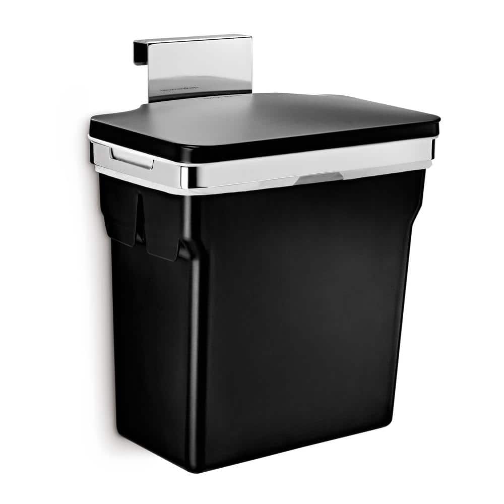 simplehuman 10L In-Cabinet Hanging Kitchen Trash Can, Black