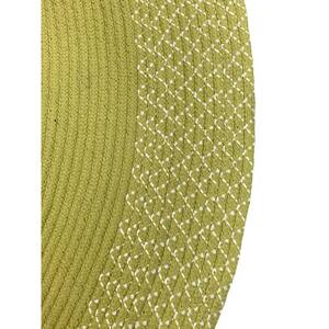 Indoor Outdoor Braid Collection Lime 64 in. x 100 in. Oval 100% Polypropylene Reversible Area Rug
