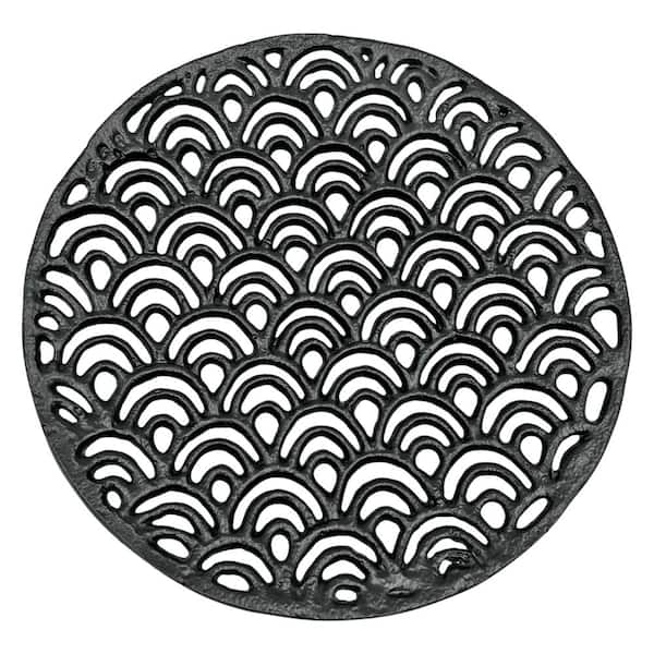 castellousa Peacock Feather Round Aluminum Metal 12 in. Decorative Black Accessory Single