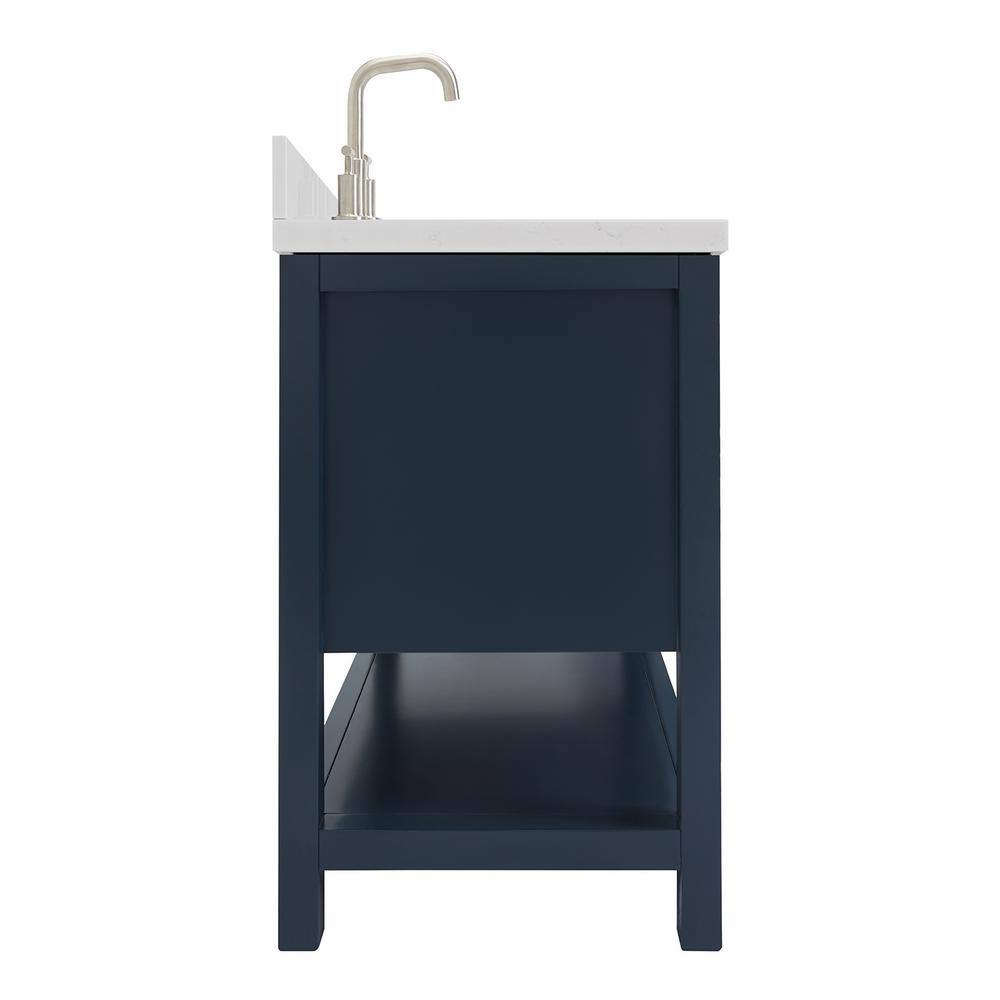 Midnight Blue 54" Freestanding Single Basin Vanity with Quartz Top