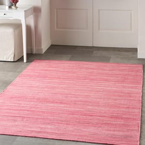 Interweave Rose 5 ft. x 7 ft. Solid Ombre Geometric Modern Area Rug