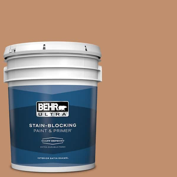 BEHR ULTRA 5 gal. #260F-5 Applesauce Cake Extra Durable Satin Enamel Interior Paint & Primer