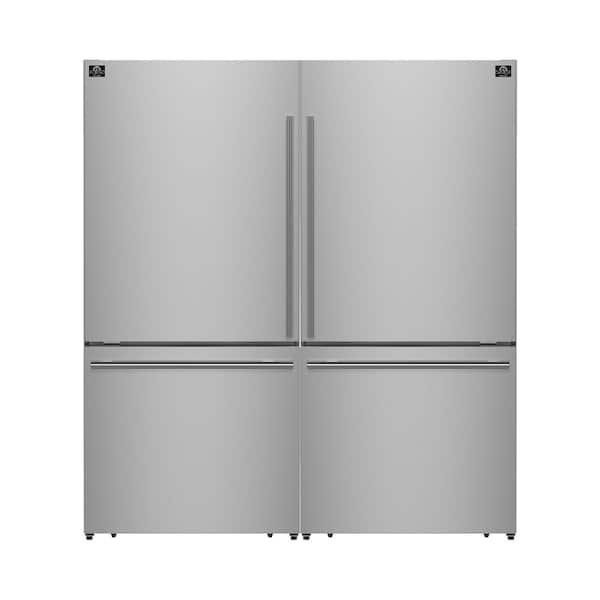 Milano 2-Piece 62-Inch Freestanding Bottom Freezer Refrigerator, Stainless Steel, 34.4 cu. ft,