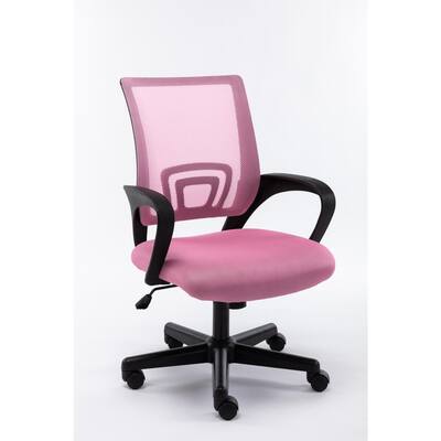 New-style Pink Mesh Office Chair Ergonomic Home Desk Chair with Lumbar Support