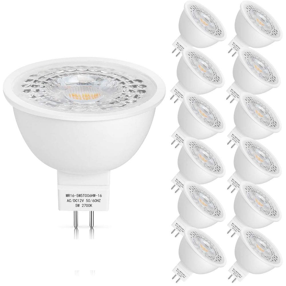 50W Wattage Equivalence GU5.3, MR16, Soft White (2700K), 12V Specialty  Spotlight LED Bulbs Bulb 45° Beam Angle 12 Pack price history on PriceWatchPro