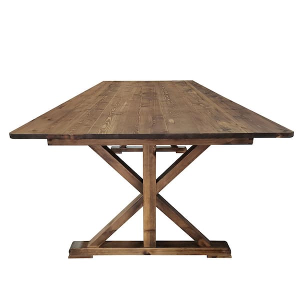 Flash Furniture Hercules Series 7' x 40 Rustic Solid Pine Folding Dining  Table, Rectangular Antique Farmhouse Dining and Event Extension Table