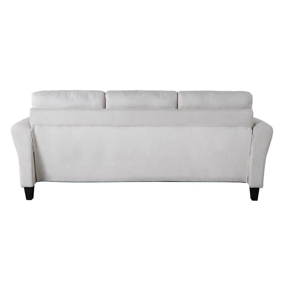 Alexa Oyster Fabric Sofa with Rolled Arms