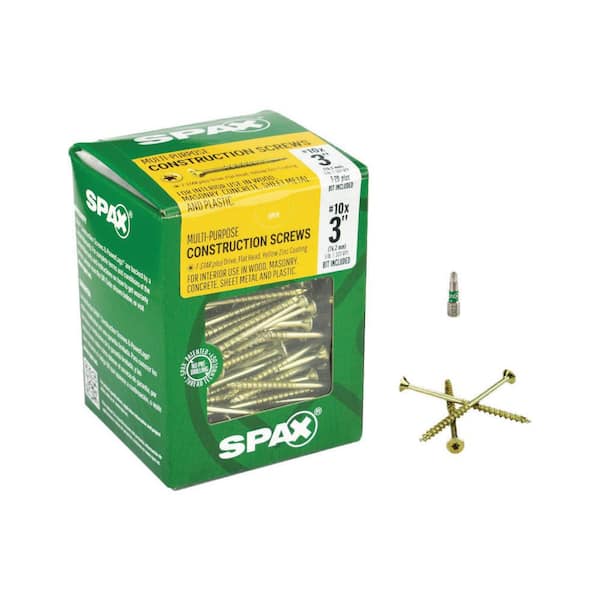 SPAX #10 x 3 in. T-Star Plus Flat Head Partial Thread Yellow Zinc Screws (5 lb. Box)