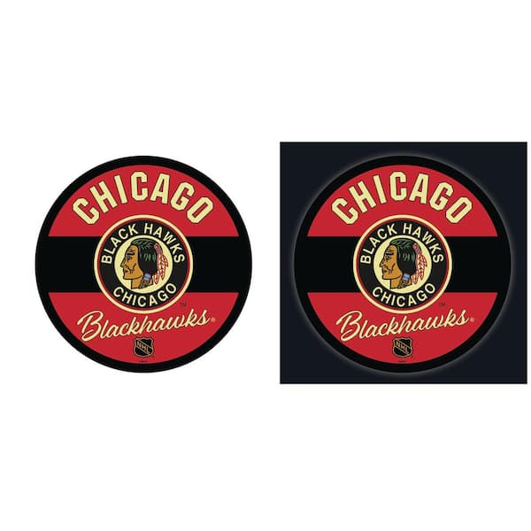 Evergreen Chicago Blackhawks 23 in. Round Vintage Logo Plug-in LED Lighted Sign