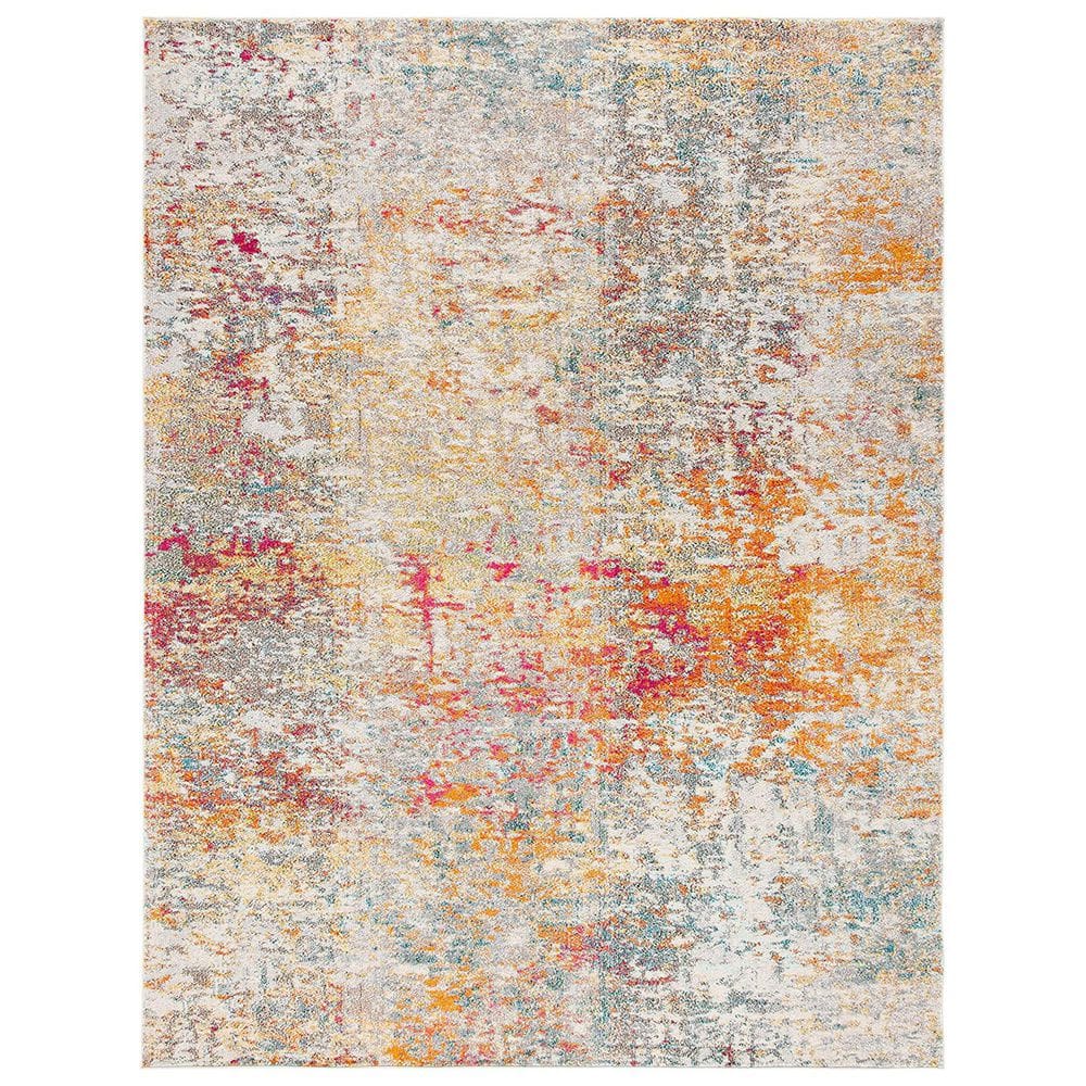 Orange Polypropylene 8 ft. x 10 ft. Abstract Indoor Area Rug
