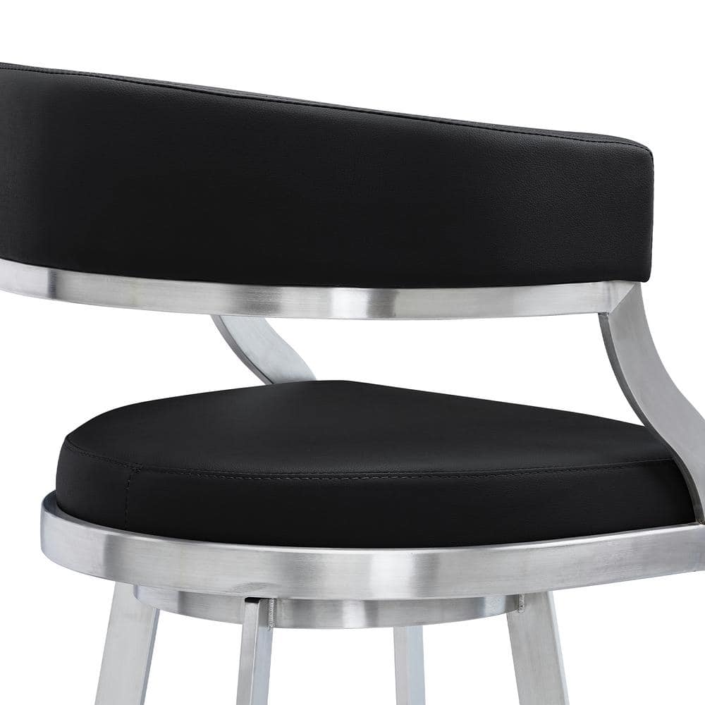 Saturn 30" Contemporary Black Metal Swivel Bar Stool