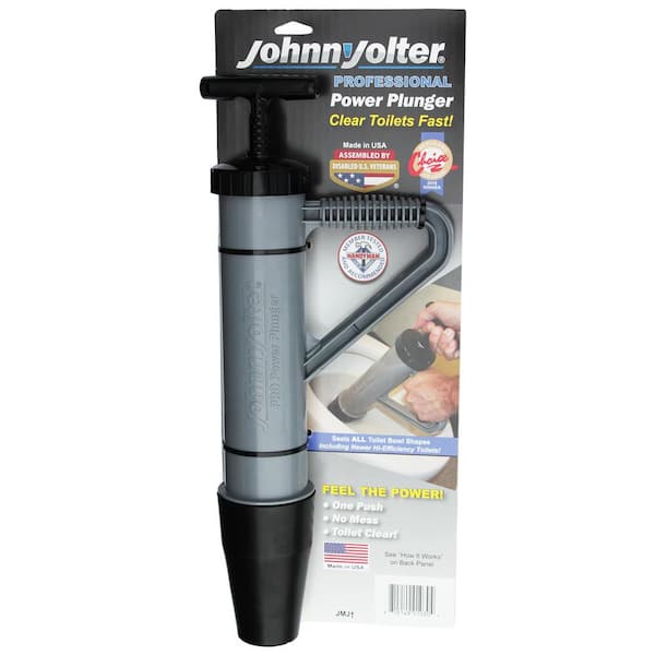 Johnny Jolter JJR-304 Power Plunger Professional Clear Toilets Fast 