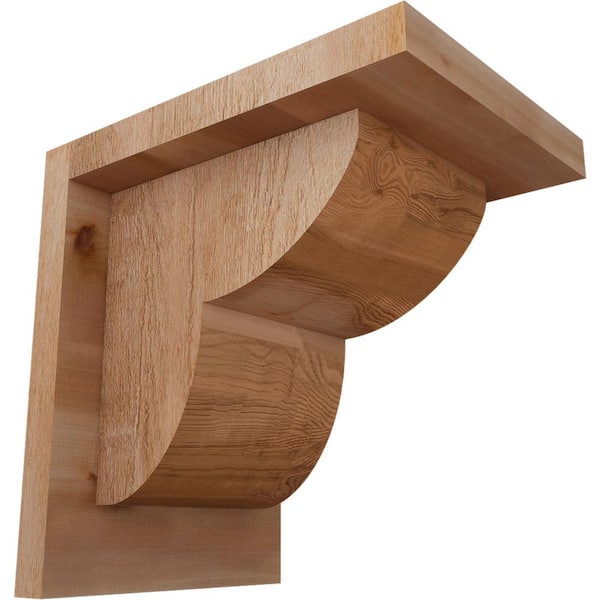 Ekena Millwork 6 in. x 8 in. x 8 in. Western Red Cedar Crestline Rough Sawn Corbel with Backplate