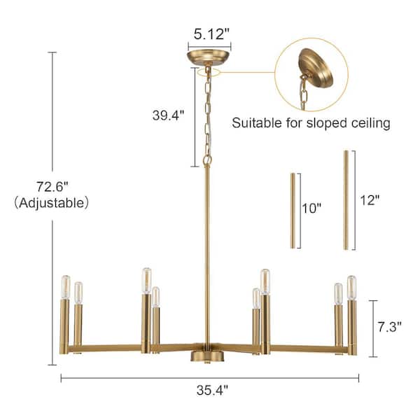 EDISLIVE Galea 8-Light Linear Candle Style Classic Gold