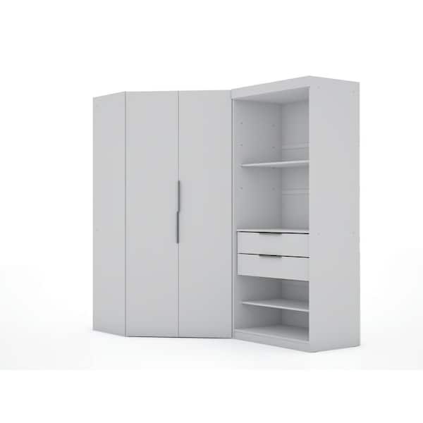 Luxor Ramsey 2.0 White Semi Open 2-Sectional Corner Closet (Set of 2)