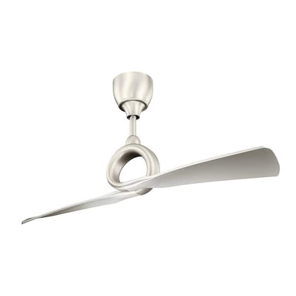 Link 54 in. Indoor Brushed Nickel Low Profile Ceiling Fan with Remote Included for Bedrooms or Living Rooms