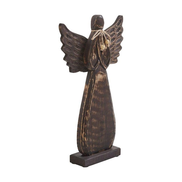 17 in. Dark Wooden Christmas Angel