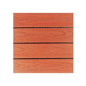 UltraShield Naturale 1 ft. x 1 ft. Quick Deck Outdoor Composite Deck Tile in Madrid Red (10 sq. ft. Per Box)