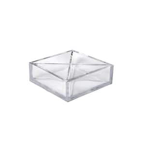 Desk-Top Collection 6 in. Square 4-Compartment Tray, Clear (2-Pack)