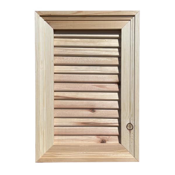 Al's Millworks 12 in. x 18 in. False Rectangular Cedar Wood with Brickmould Trim Gable Vent
