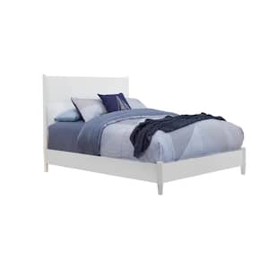 Tranquility White Wood Frame Queen Panel Bed