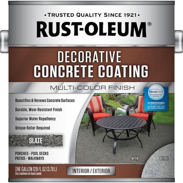 Rust-Oleum 1 gal. Slate Decorative Concrete Interior/Exterior ...
