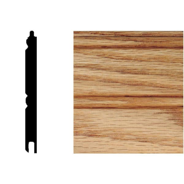 HOUSE OF FARA 5/16 in. x 3-1/8 in. x 32 in. Red Oak Tongue and Groove Wainscot (1-Piece)