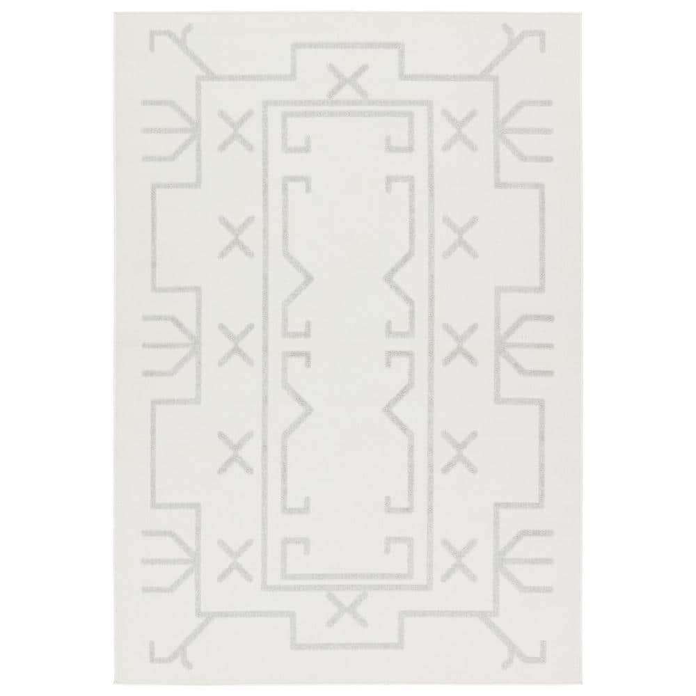 VIBE BY JAIPUR LIVING Kasinda 6 ft. x 9 ft. Cream/Gray Tribal Indoor