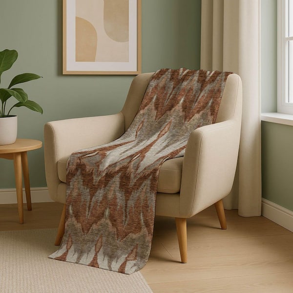 Premium Machine Washable ASB743 Paprika 50 in. x 70 in. Sherpa Throw Blanket