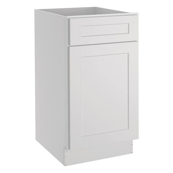 HOMEIBRO Newport Light Shaker Dove Plywood Shaker Style Stock 1-Door 1-Drawer Base Kitchen Cabinet (18 in. x 34.5 in. x 24 in.）