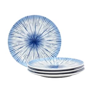 Hanabi Blue/White Porcelain Coupe Salad Plates (Set of 4) 8-1/4 in.