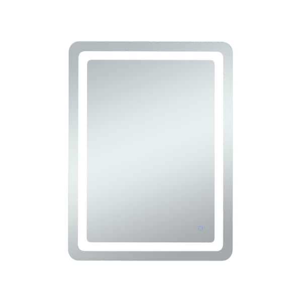 Unbranded Home Living 30 in. W x 40 in. H Rectangular Frameless LED Wall Bathroom Vanity Mirror in Glossy White(Color Changing)