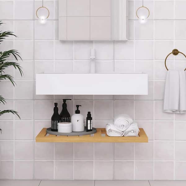 30 in. W x 18 in. D x 8 in. H Wall-Mounted Bathroom Sink in White