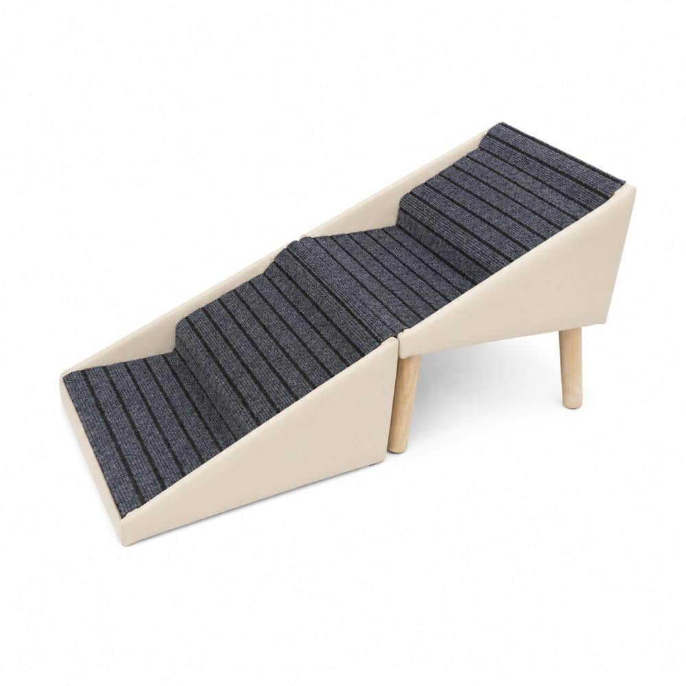 2-in-1 Dog Stair 4 Steps Folding Dog Ramp Dog Bed for Small Dog in Beige price history on PriceWatchPro