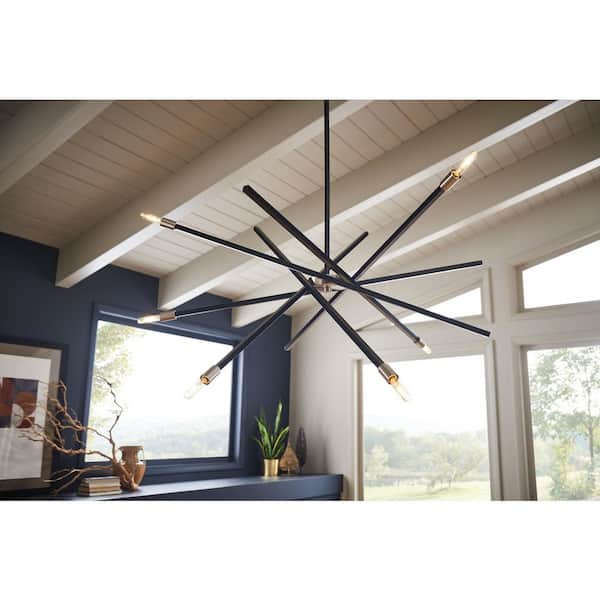 Archer 6-Light Satin Black Sputnik Chandelier