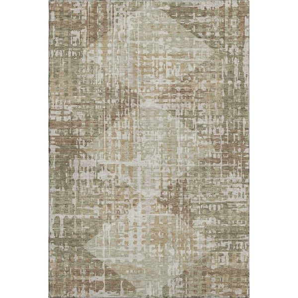 Mayfield Premium Machine Washable Abstract AMF2116 Fern 10 ft. x 14 ft. Area Rug