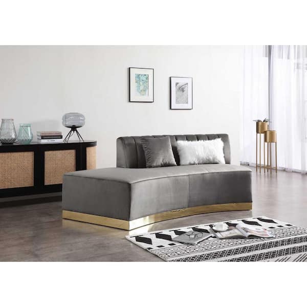 Armless curved deals sofa