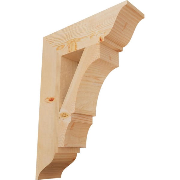 Ekena Millwork 5.5 in. x 30 in. x 22 in. Douglas Fir Balboa Traditional Smooth Bracket