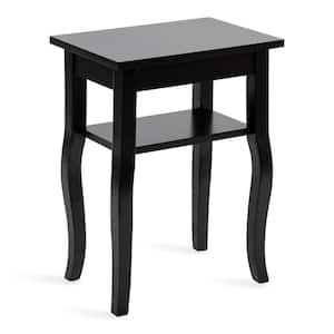 Lillian 12 in. D x 24 in. H x 18 in. W Black Rectangle MDF End Table