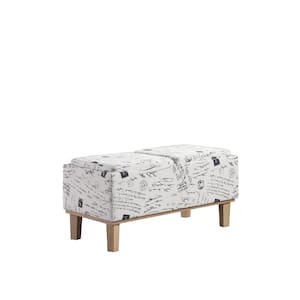 Amelia Beige 35 in. 100% Polyester Bedroom Bench Backless Upholstered