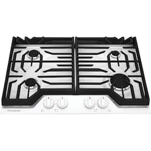 30 in. Gas Cooktop in White with 4-Burners, including Quick Boil and Simmer Burner