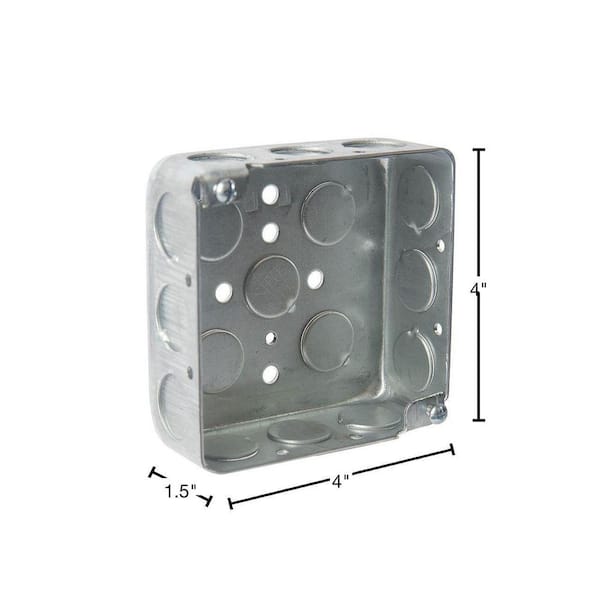 Steel City 4 in. x 1-1/2 in. D 2-Gang Square Steel Electrical Box