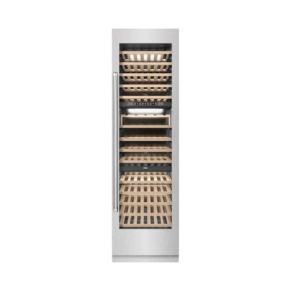 24 in. 12.4 cu. ft. Triple Zone 100 Bottle Column Wine Cooler in Satin Stainless Steel