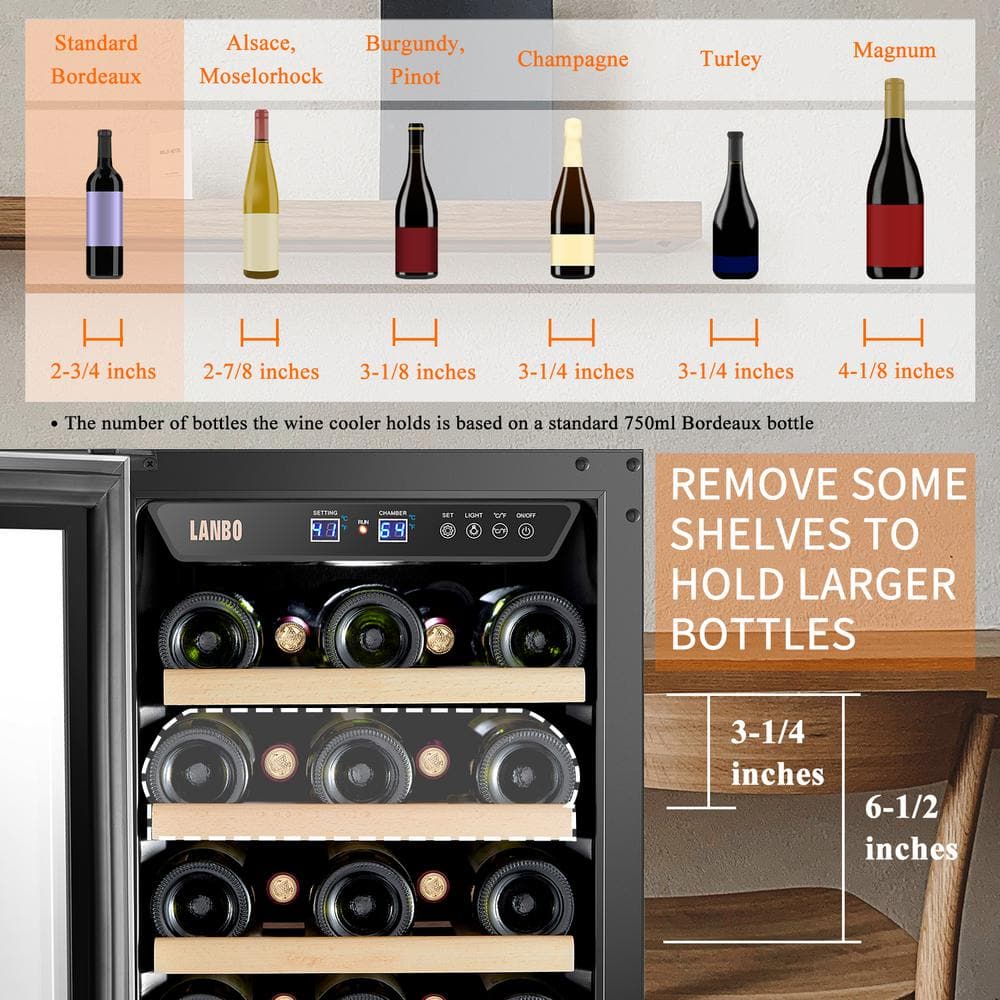 15-Inch Black Stainless Steel Single Zone Wine Cooler