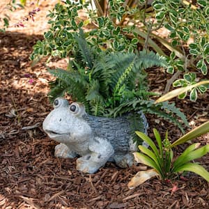 11 in. Tall Indoor/Outdoor Frog Garden Planter and Yard Decoration