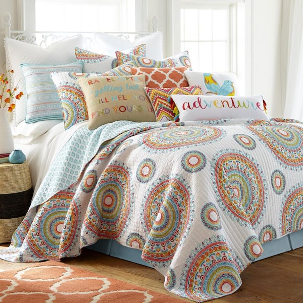 LEVTEX HOME Mayla 3-Piece Multi-Color Medallion Cotton Full/Queen Quilt Set
