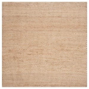 Cape Cod Natural 6 ft. x 6 ft. Square Solid Striped Area Rug