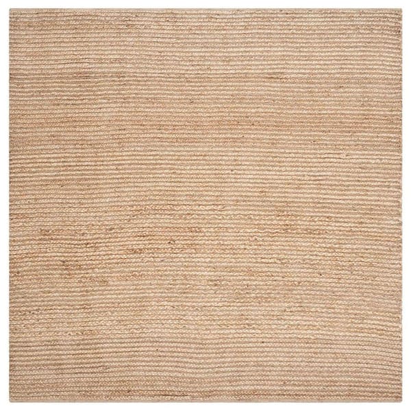 SAFAVIEH Cape Cod Natural 6 ft. x 6 ft. Square Solid Striped Area Rug