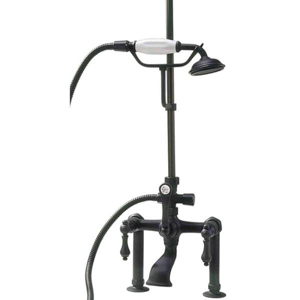 Elizabethan Classics RM21 3-Handle Claw Foot Tub Faucet with Handshower in Oil Rubbed Bronze